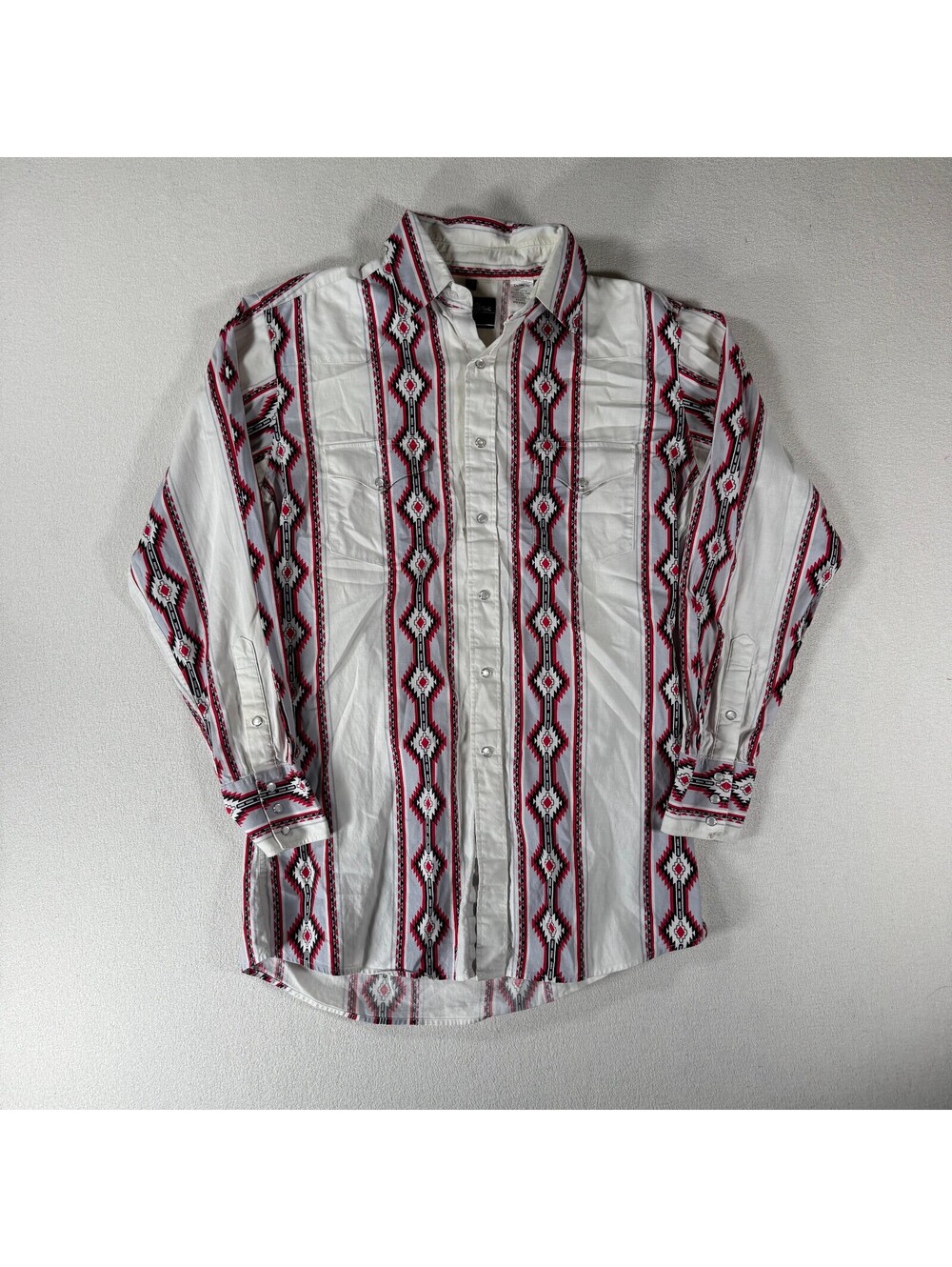 Vintage White House Patterned Aztec Western Button-Up Shirt Size M